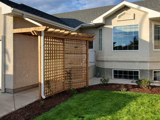Eavestrough Pergola with Trellis