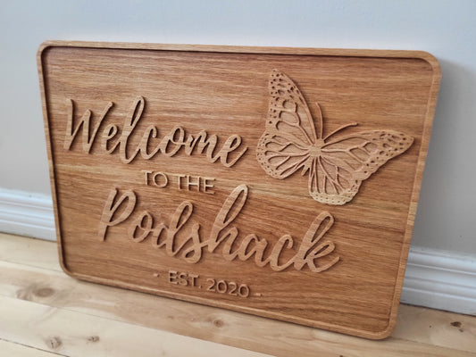 Carved Wooden Sign